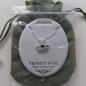 Trinity& Co Shamrock Celtic Knot Silver Necklace